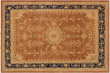 handmade Geometric Kafkaz Chobi Ziegler Brown Blue Hand Knotted RECTANGLE 100% WOOL area rug 9 x 11